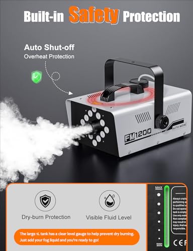 1200W 6000CFM Fog Machine with LED Lights T38265