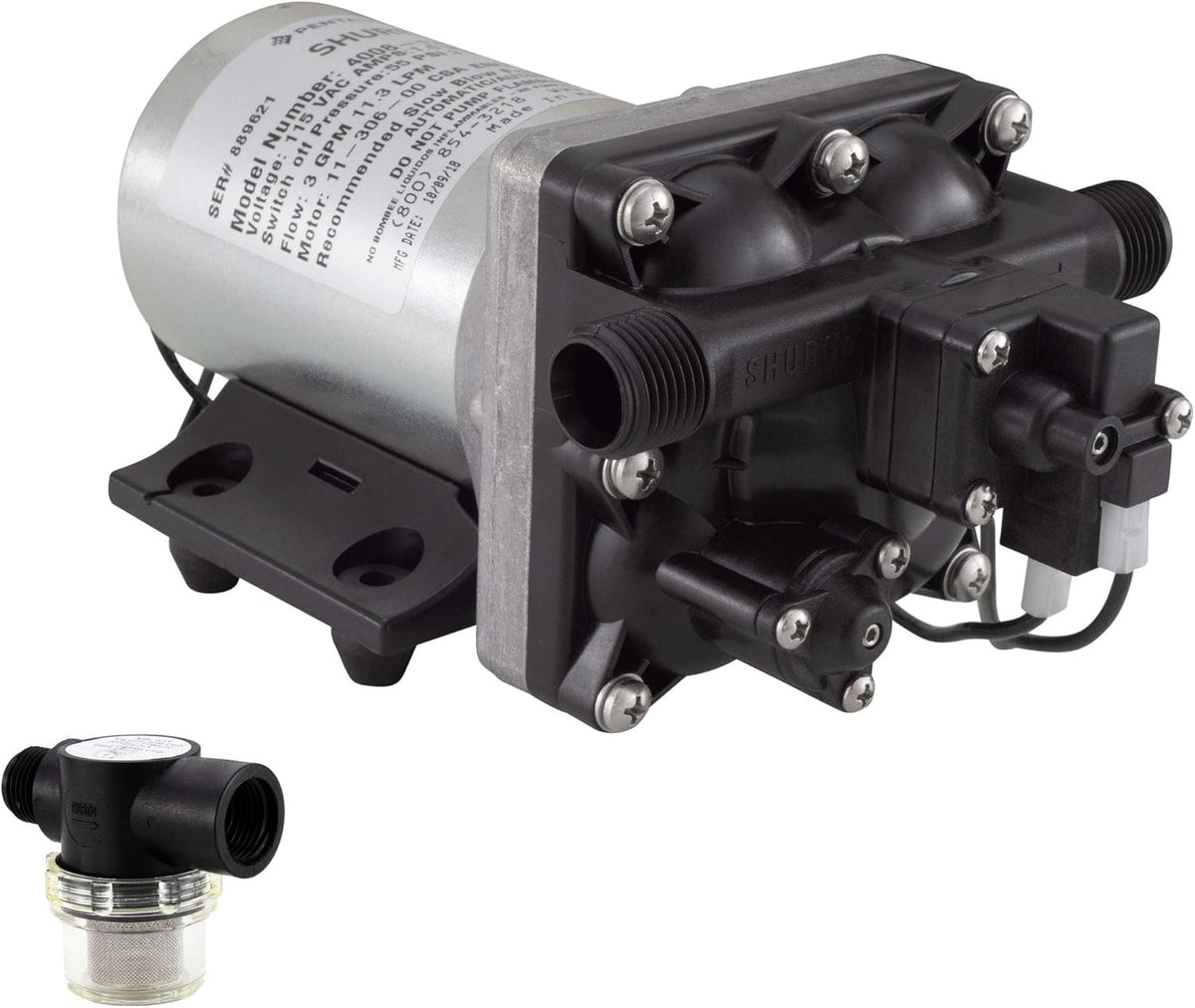 RV Water Pump 3.0 GPM 115V Self-Primer J86309