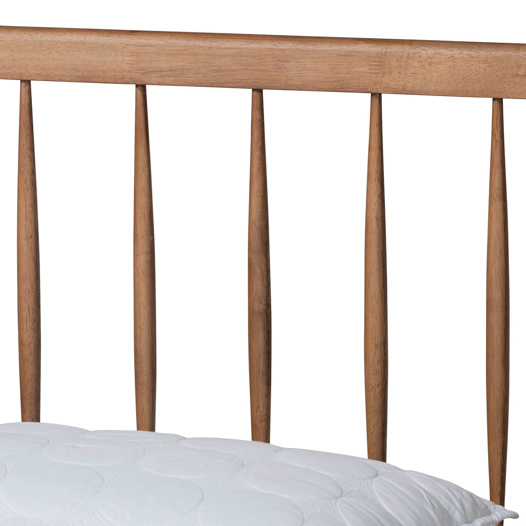 Full Ash Walnut Wood Platform Bed S6389