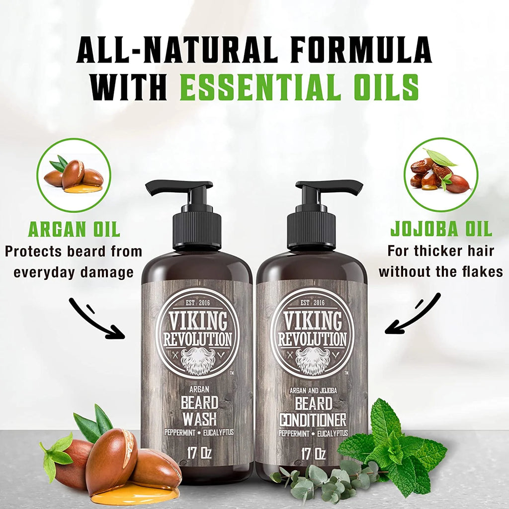 Beard Wash & Beard Conditioner Peppermint & Eucalyptus 34 Oz O214024