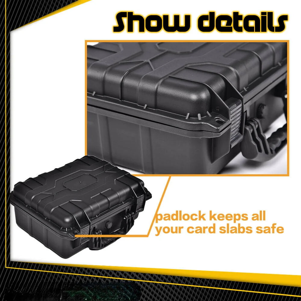 Graded Card Storage Box with Foam Slots, Large, Black H4710