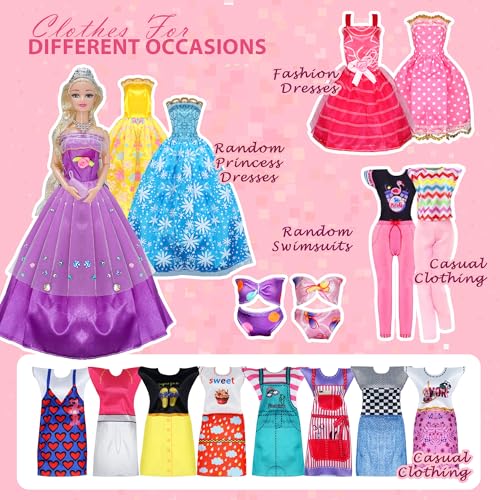 Doll Clothes and Accessories with Princess Gowns Dresses Shoes K232