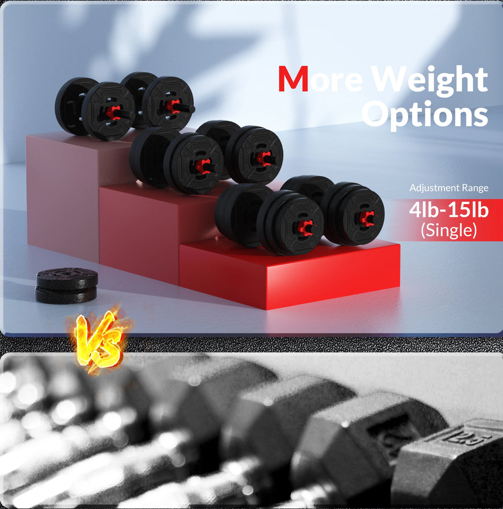 60LB 4-in-1 Adjustable Dumbbell Barbell Kettlebell Set A223167