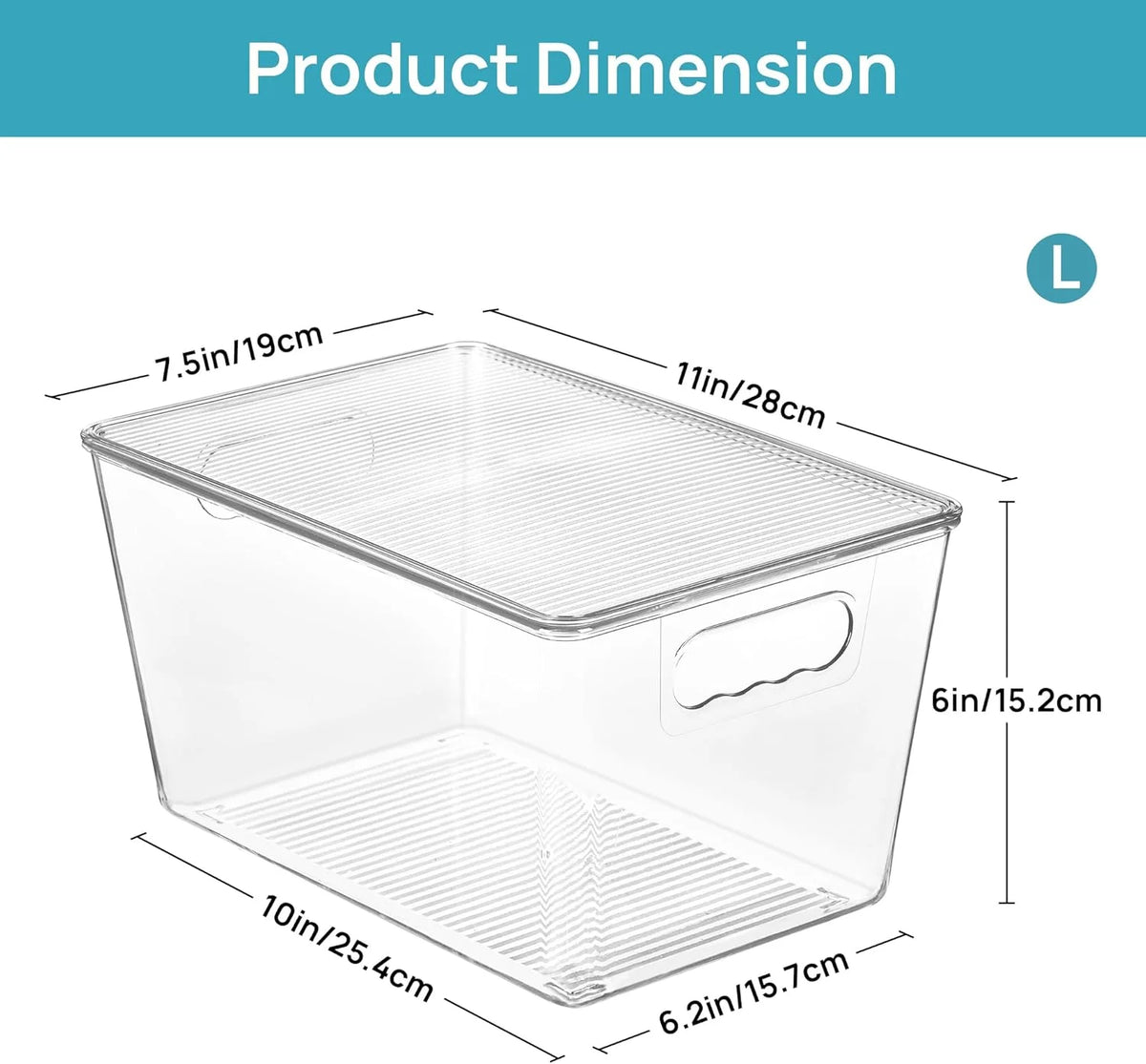 Clear Stackable Storage Bins with Lids, Large Plastic Containers with Handle S931