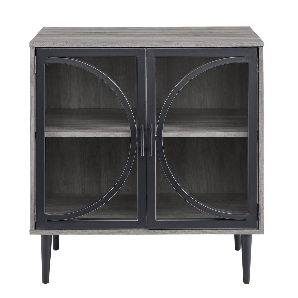 Metal and Glass Door Accent Console G35673