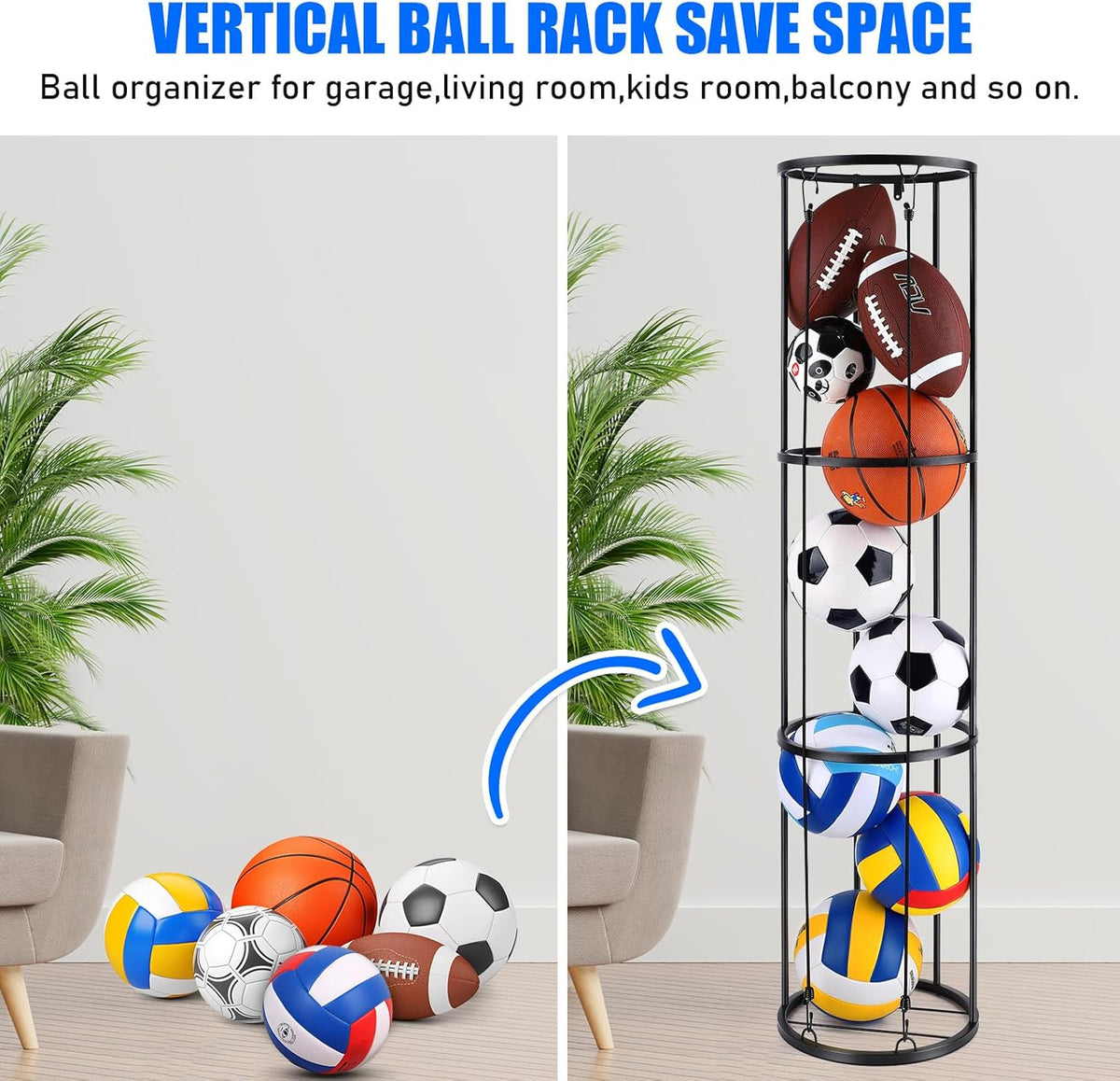 3 Layer Vertical Ball Storage Rack X80141