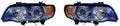 For BMW X5 Headlight Pair Driver and Passenger Side Black Housing I50114