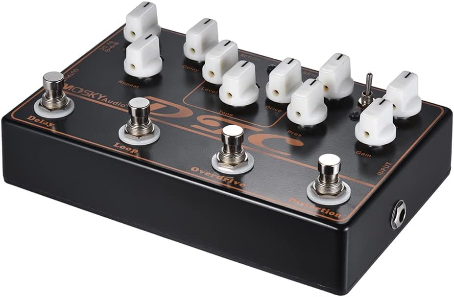 4-in-1 Electric Guitar Effects Pedal Distortion Overdrive Loop Delay M60559