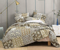 Bohemian Cotton Real Patchwork Floral Quilt Bedspread Reversible Multi-Colorful Rustic Quilted Coverlet Set Queen 3-Pieces R729318