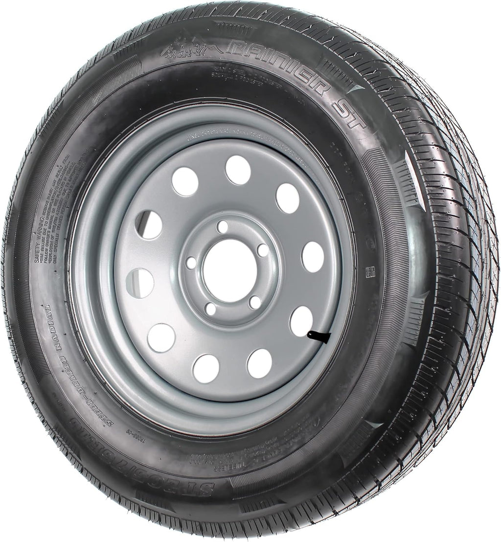 Gray Modular Trailer Tire On Rim ST205/75R15 5 Lug Wheel O2343