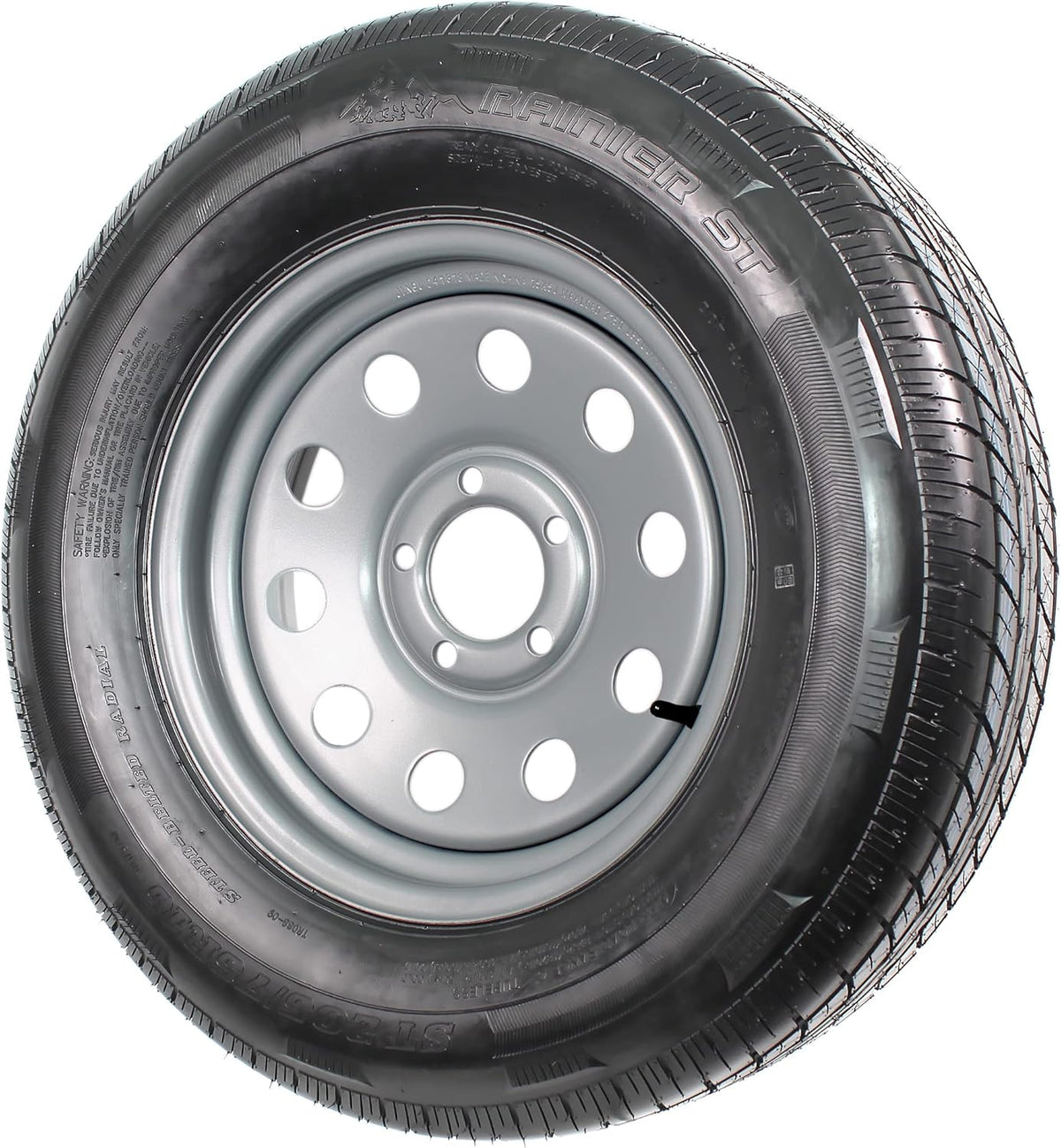 Gray Modular Trailer Tire On Rim ST205/75R15 5 Lug Wheel O2343