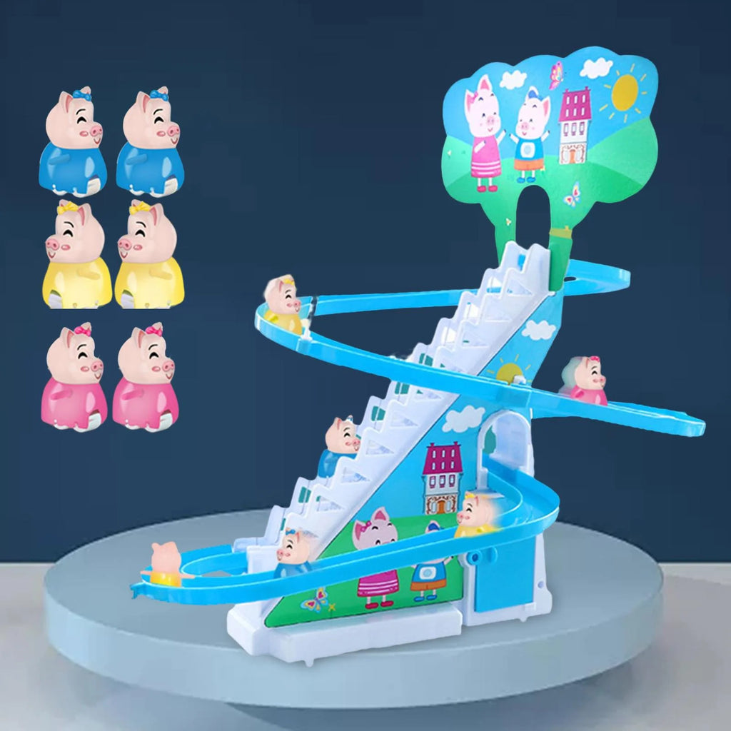 6 s Electric Climbing Stair Toy with LED Flashing Lights Children's Roller Coaster Toy Set U6411
