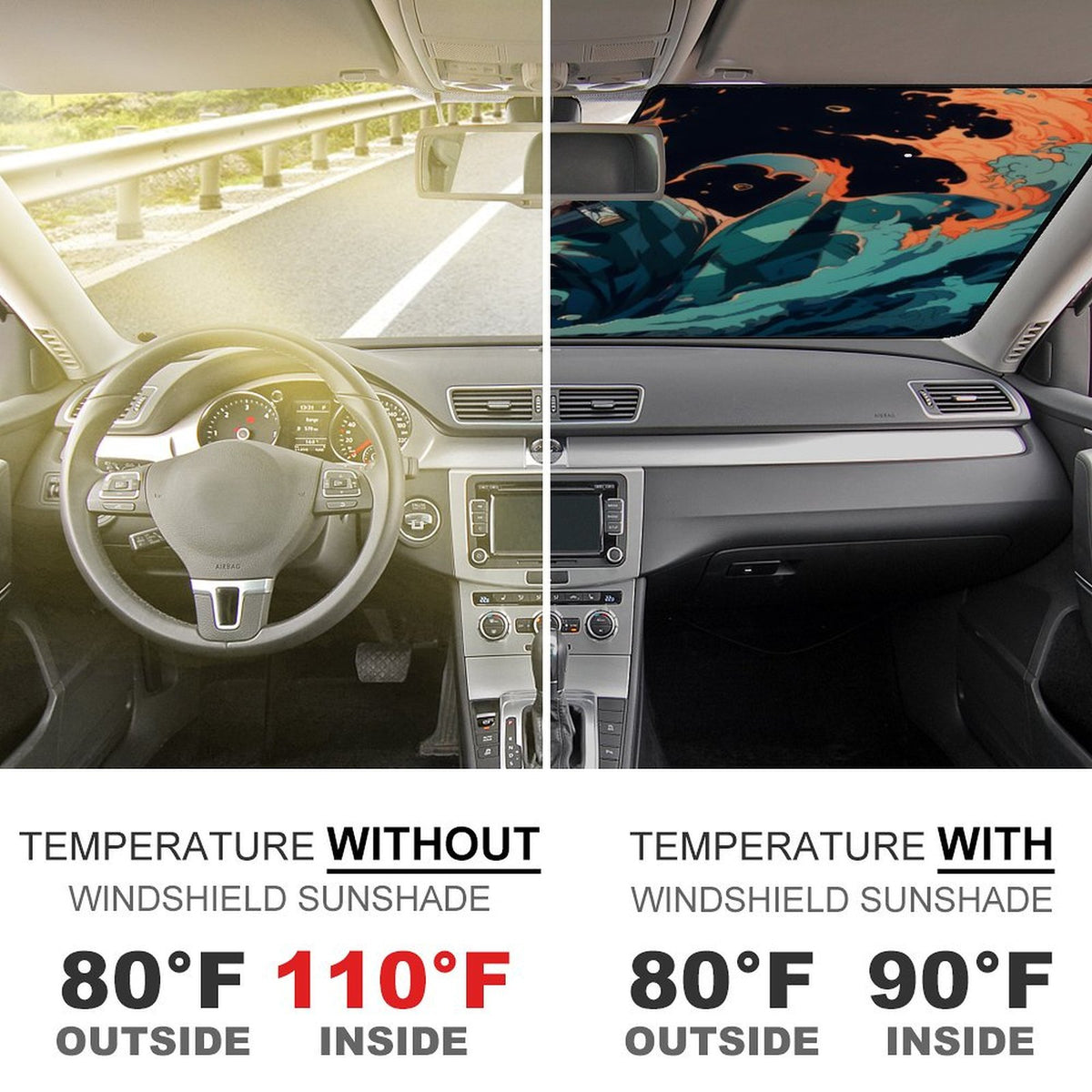 Foldable Reflective Car Windshield Sunshade W3168
