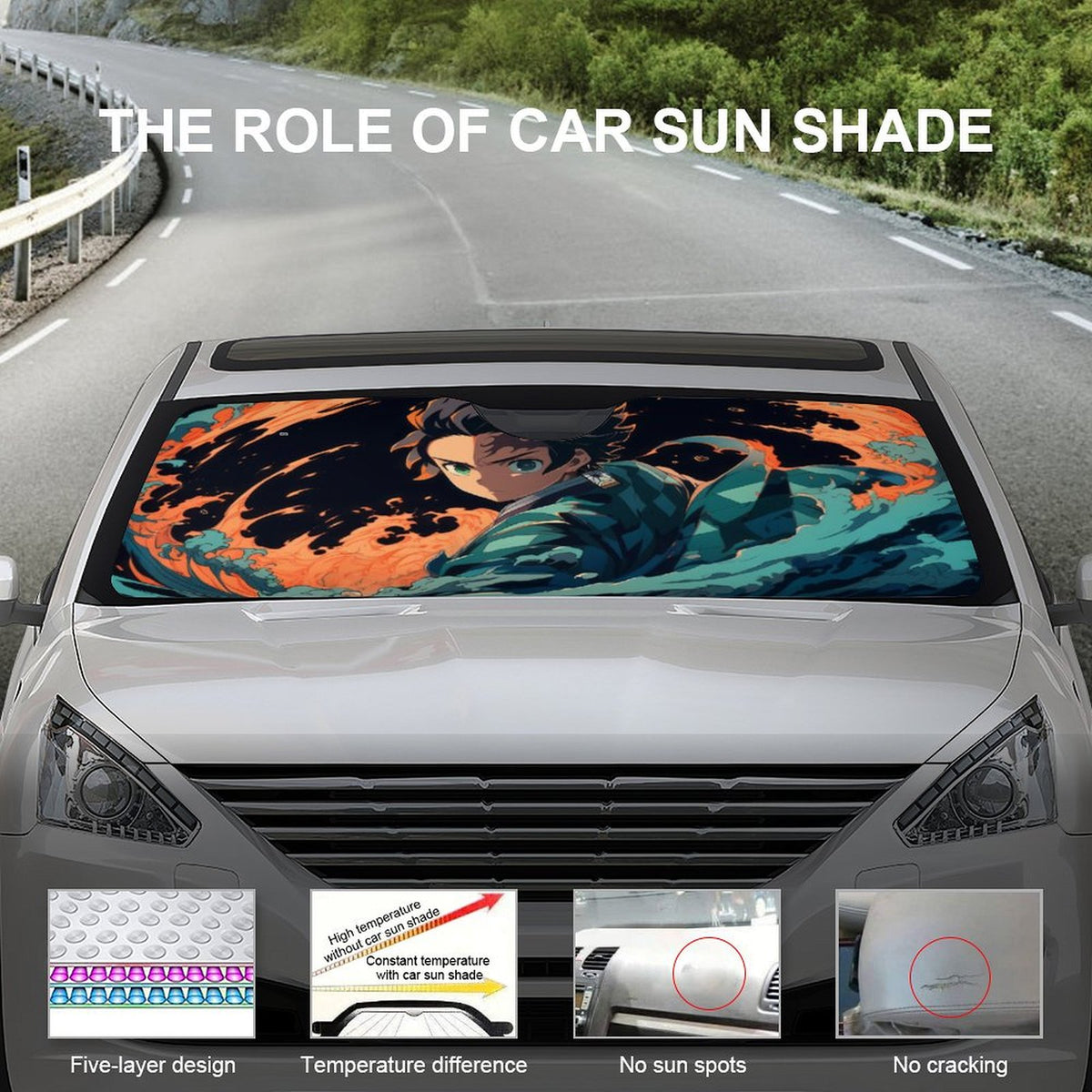 Foldable Reflective Car Windshield Sunshade W3168