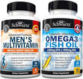 Men's Multivitamin with Vitamin C A B D3 E and Zinc Plus Omega 3 Fish Oil Softgels N84460