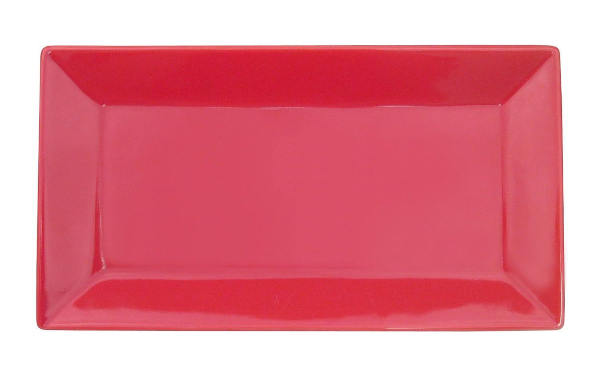 Red Stoneware Rectangular Platter, Box of 12 E480649