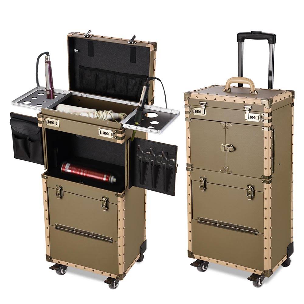 Bronze Pro XL Rolling Makeup Train Case W840