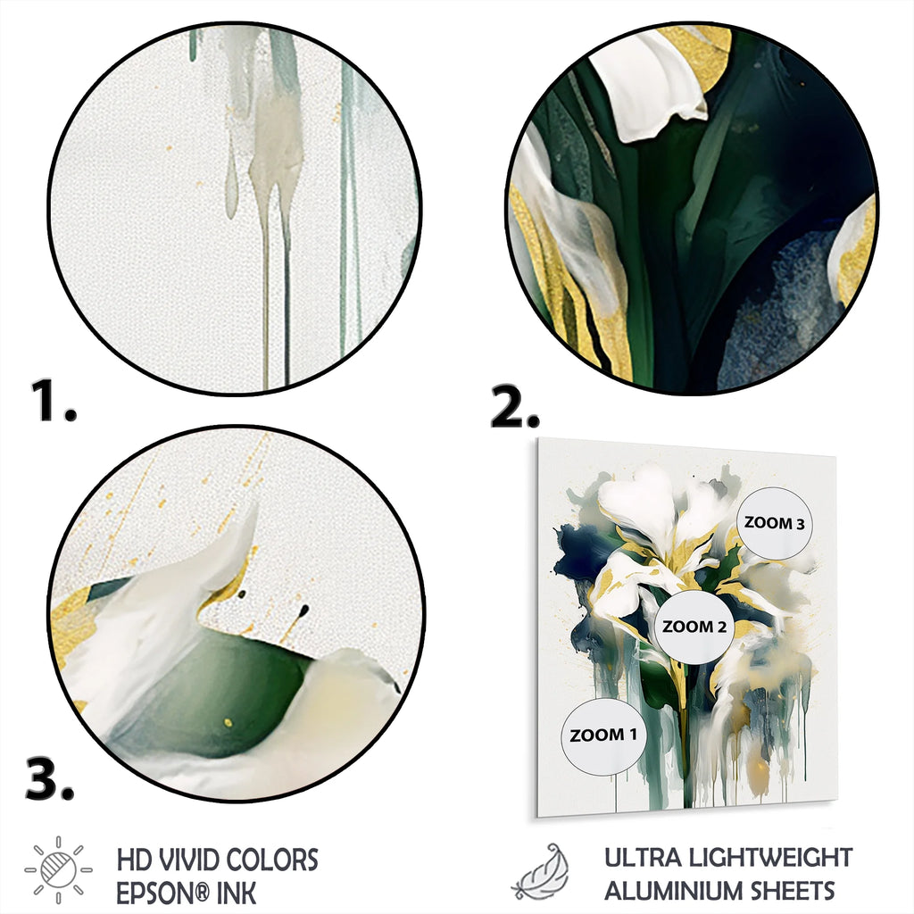 Green Floral Metal Art B22990