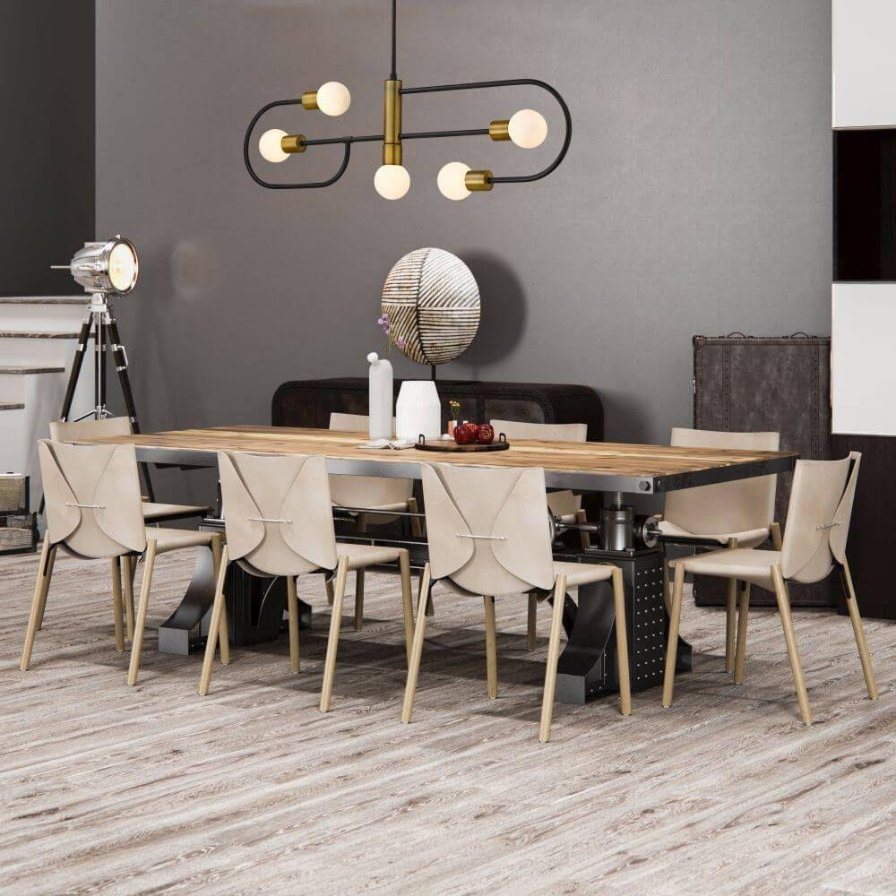 Matte Black Foundry Brass 5 Light Island/Billiard S9410
