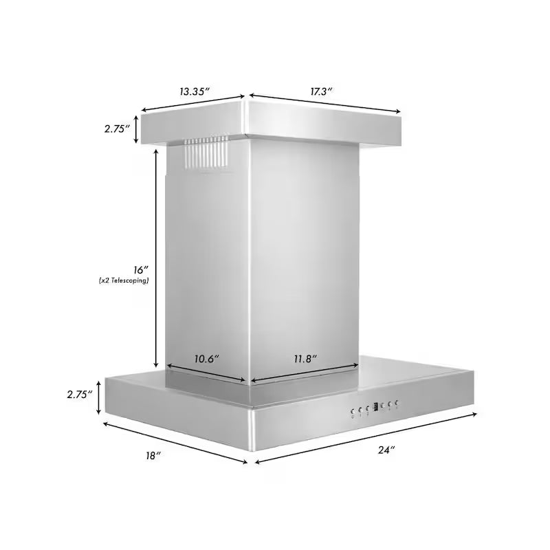 24 in. 400 CFM Convertible Wall Mount Range Hood in Stainless Steel B3346