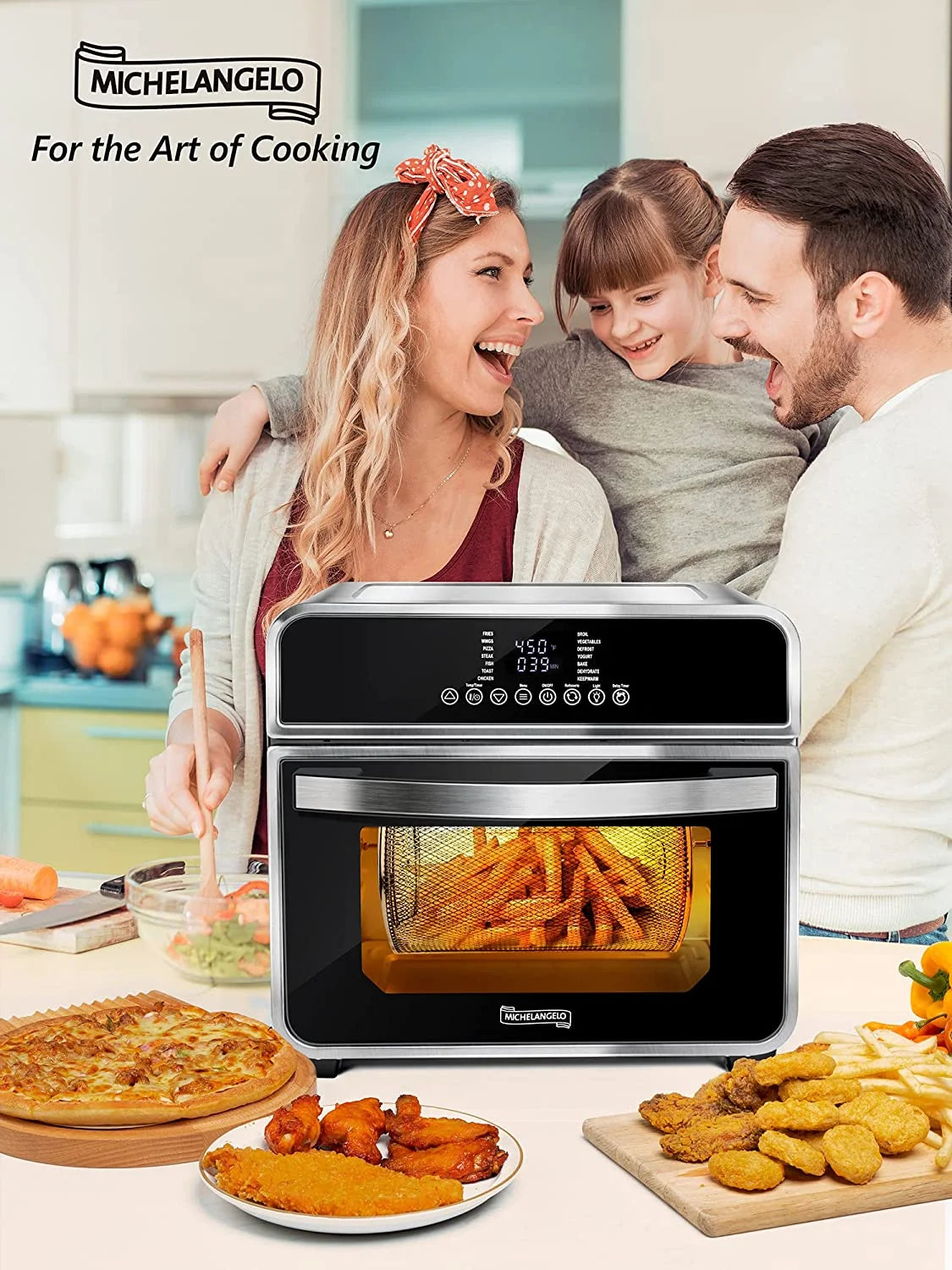 15-In-1 16 Quart Air Fryer Toaster Oven with 7 Accessories T915
