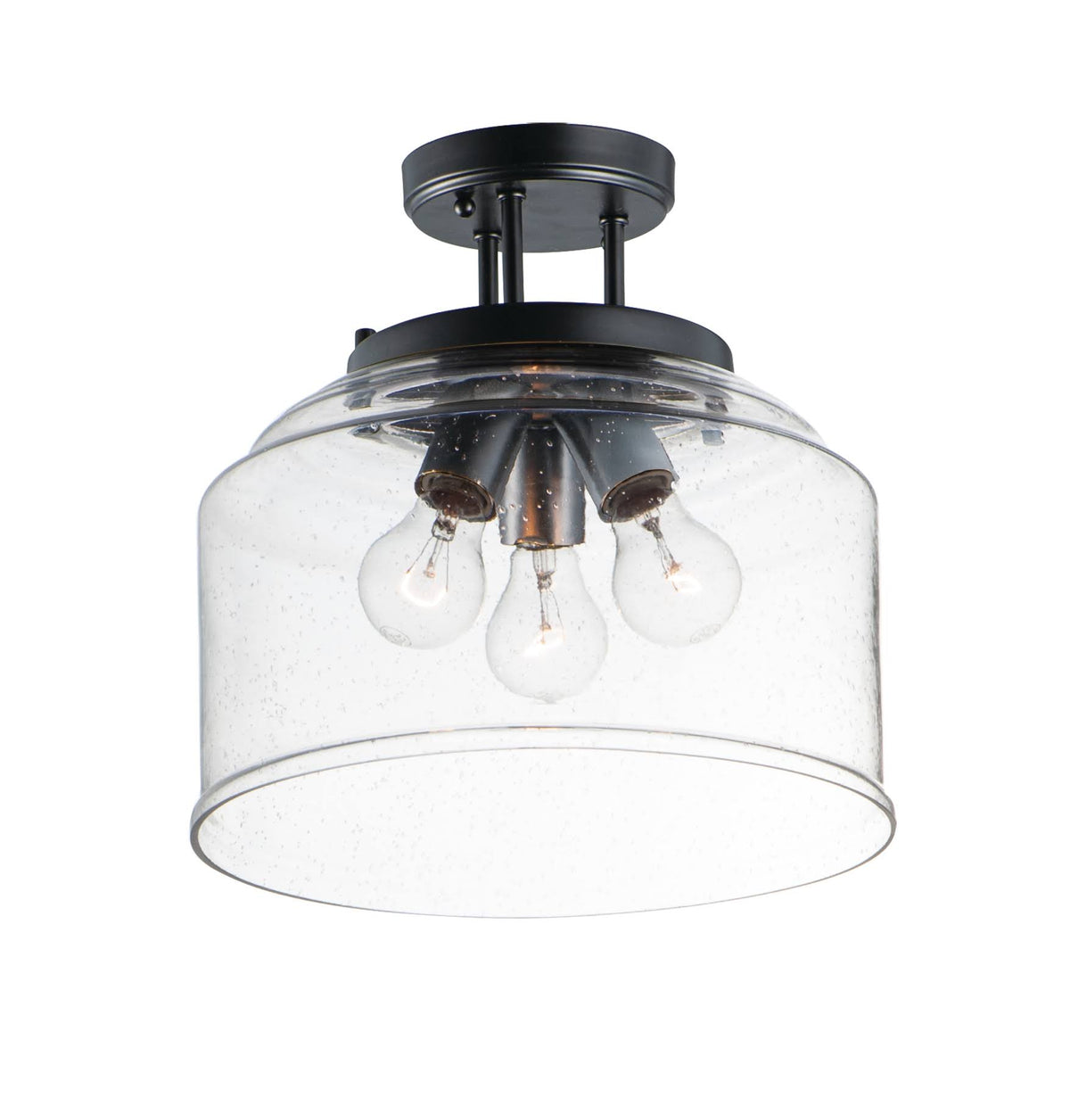 3 Light Semi-Flush Mount Black Y27430