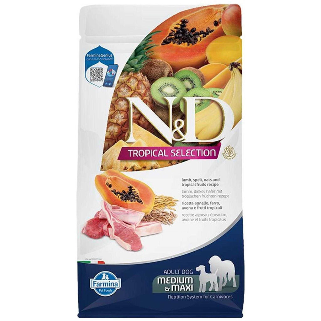 Dry Dog Food Lamb Spelt Oats and Tropical Fruits Adult Medium & Maxi D9905