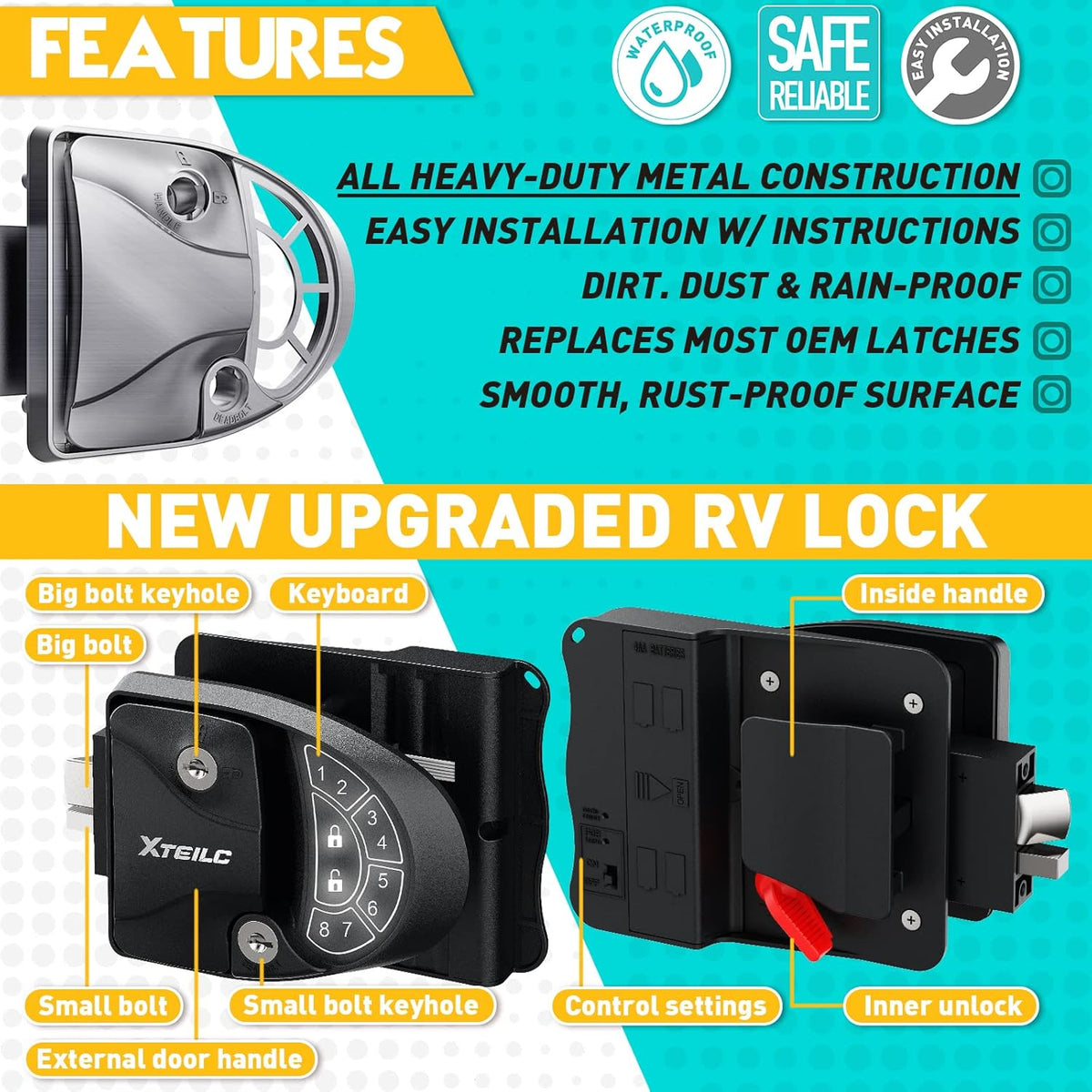 RV Keyless Entry Door Lock with Keypad and Deadbolt W785006