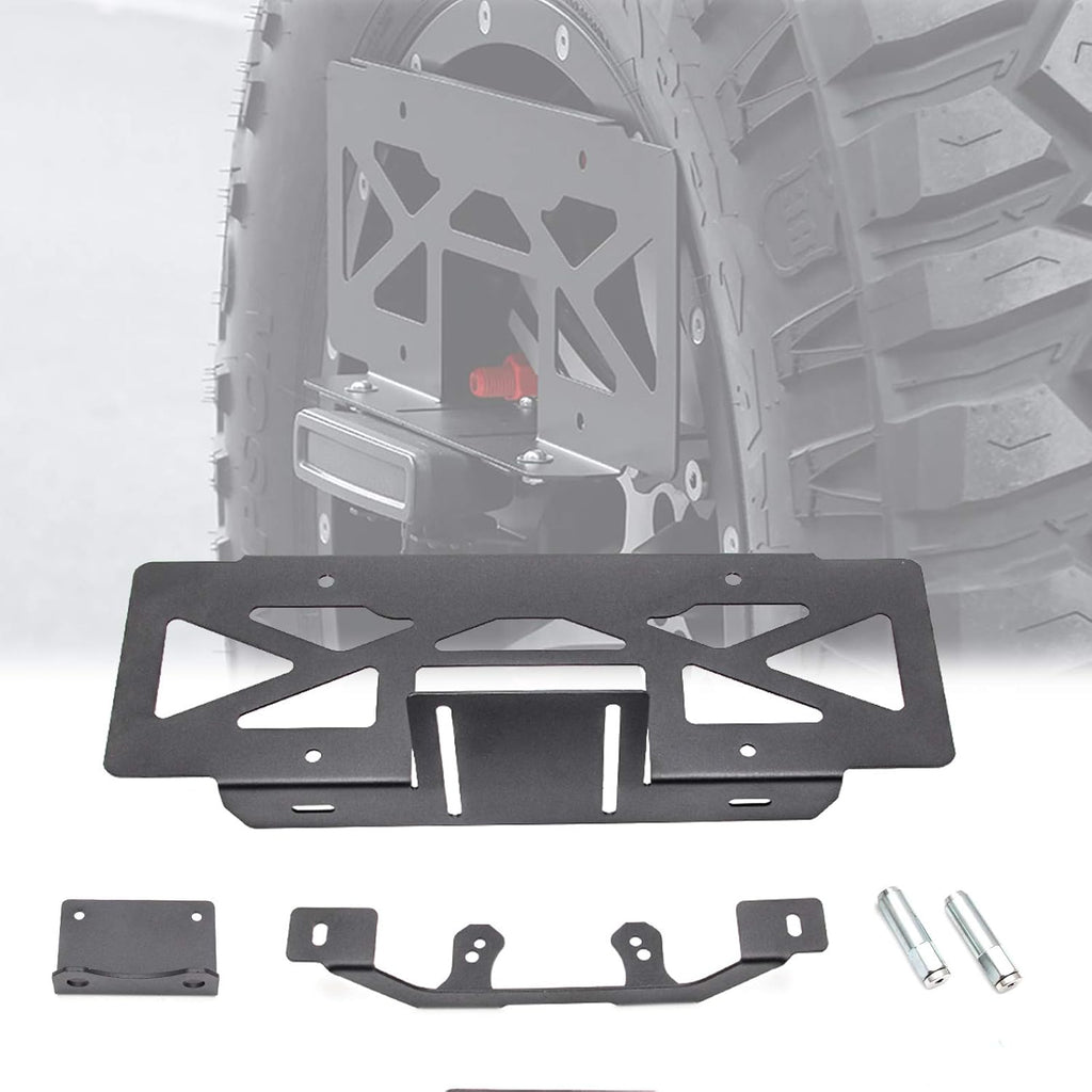 Rear Spare Tire Mount License Plate Relocation Bracket with 3rd Brake Light Mounting Bracket Kit for Jeep Wrangler JL 2018 2019 2020 2021 2022 Pack of 2 S7739