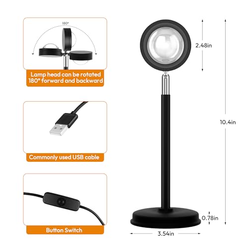 Remote Control Multiple Colors LED Sunset Lamp Projector J1303