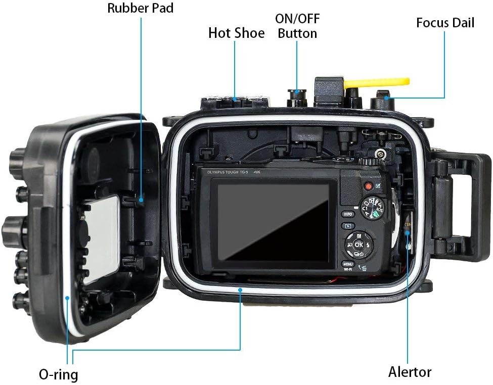 Waterproof Underwater Diving Housing Case for Olympus TG-5 Cameras Y235