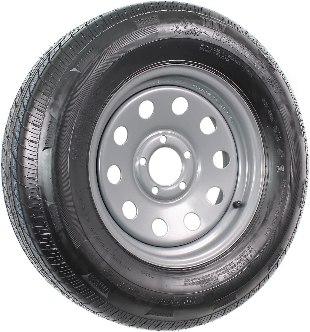 Gray Modular Trailer Tire On Rim ST205/75R15 5 Lug Wheel O2343