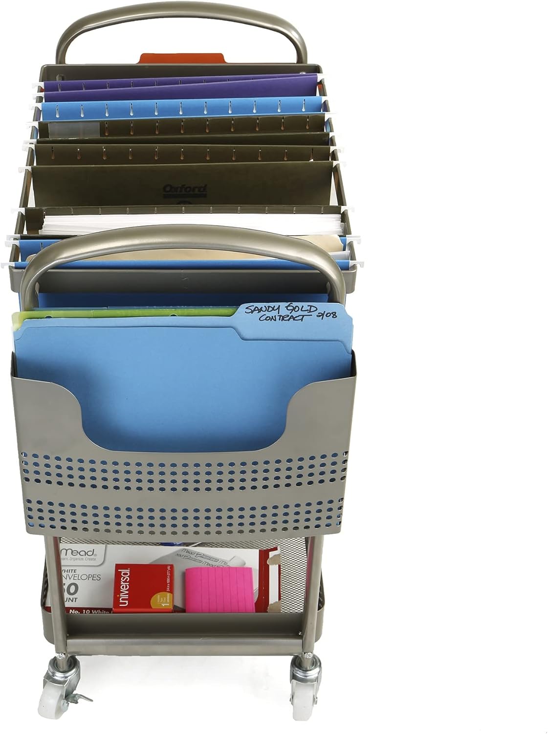 Silver Metal Mobile File Cart B24336