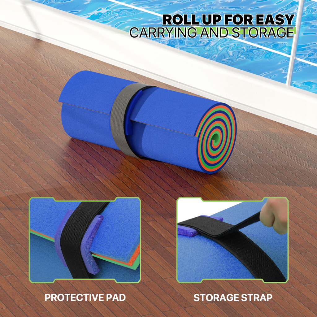Blue 3-Layer XPE Foam Floating Water Mat A824