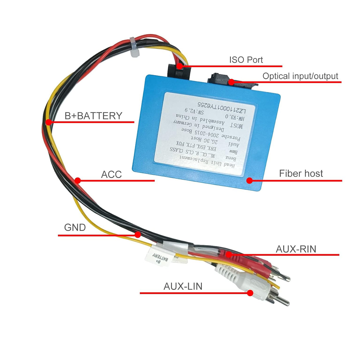 Optical Fiber Decoder Box for Car Stereo Radio Z97371