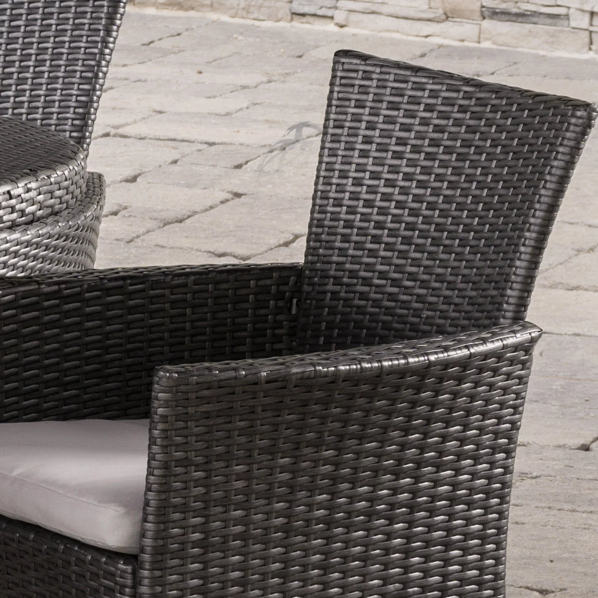 7 Piece Wicker Oval Dining Set with Cushions G6757