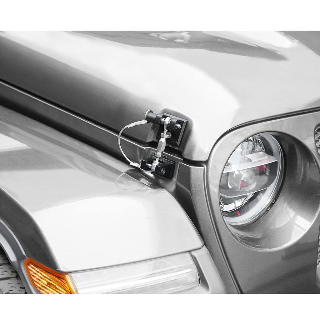 Hood Latches for Jeep Wrangler, Locking Hood Catch Kit Aluminum Alloy, Black, Pack of 2 I937744