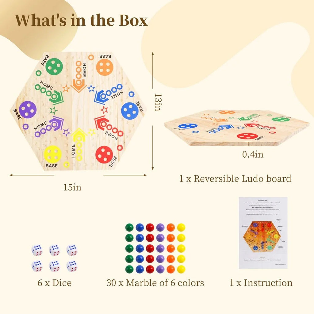 Double-Sided Wooden Marble Board Game C643
