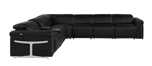 6-Piece Italian Leather Sectional Sofa with Power Reclining Seats Y178276