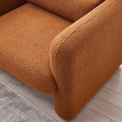 Cream Lambskin Sherpa Fabric Accent Chair Y550665
