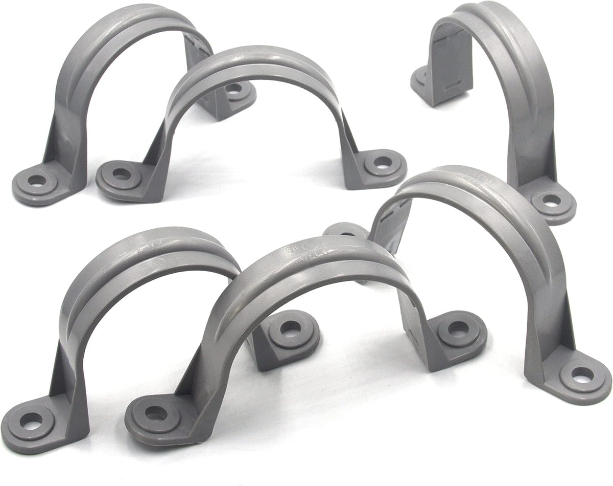 6pcs 1-1/2 Inch PVC Pipe Straps, 2 Holes Plastic Conduit Strap V343