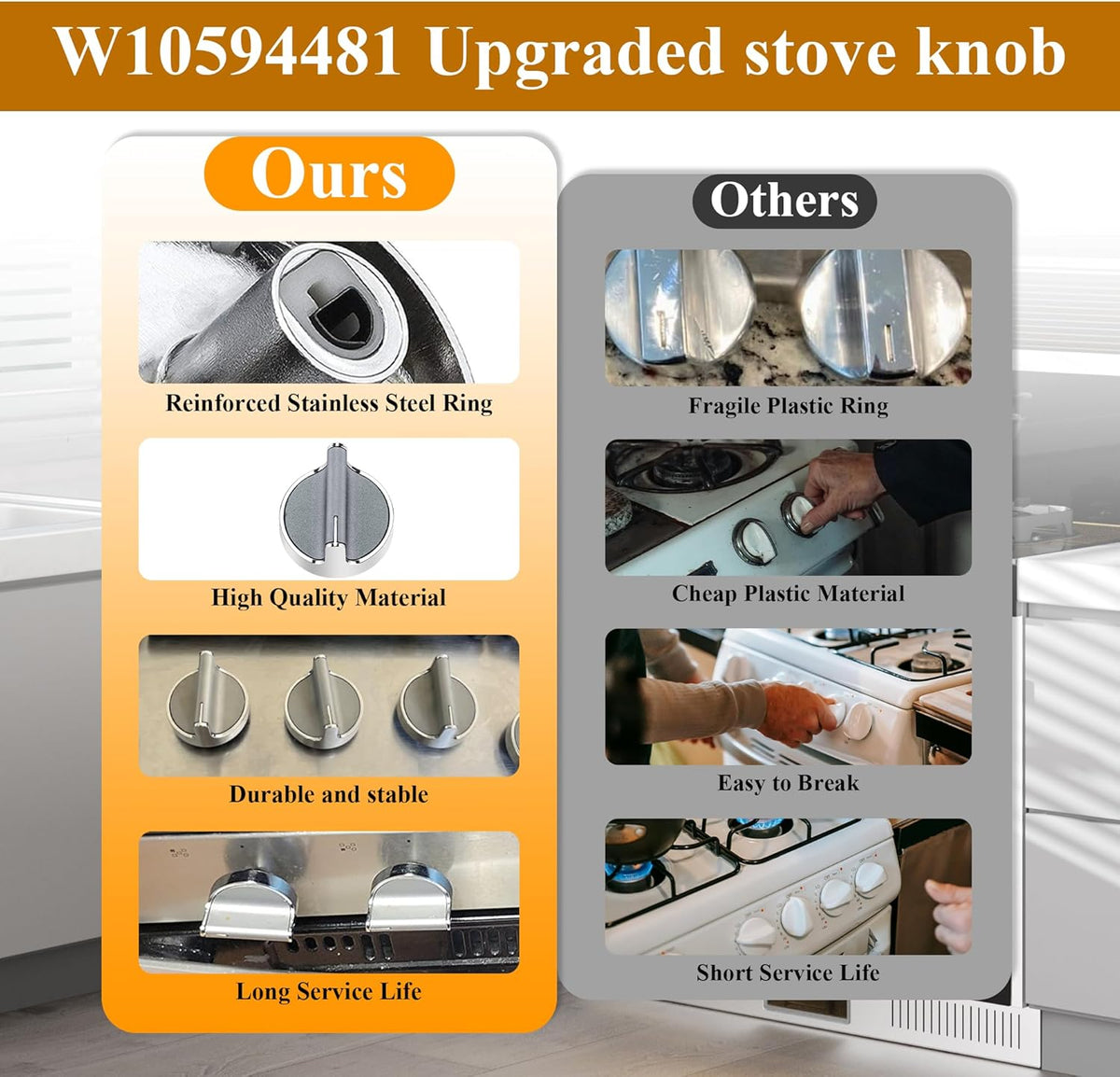 5 Pack Gas Stove Range Knobs U611367