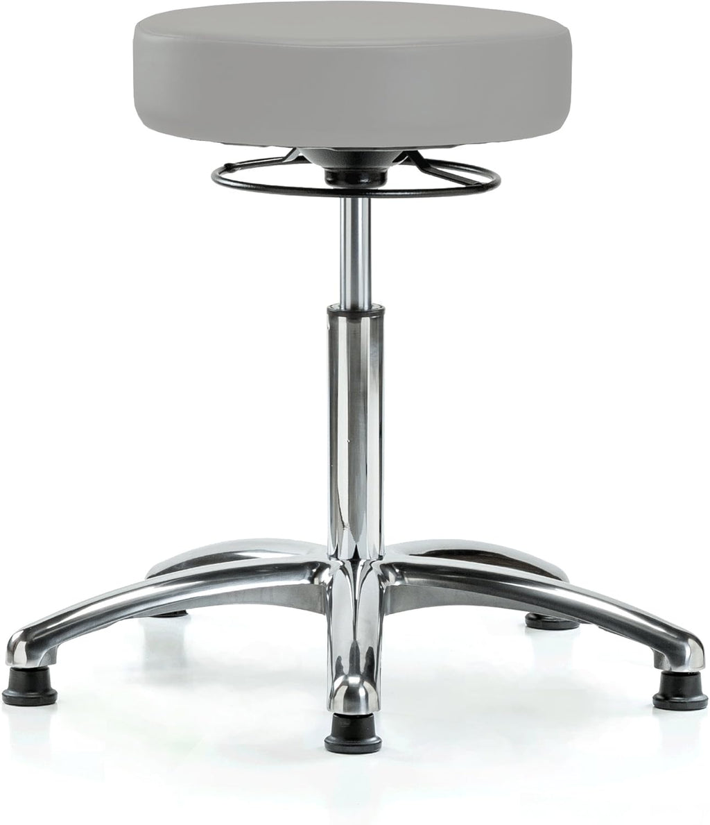 Chrome 360 Degree Adjustable Swivel Stool Imperial Blue Vinyl I38929