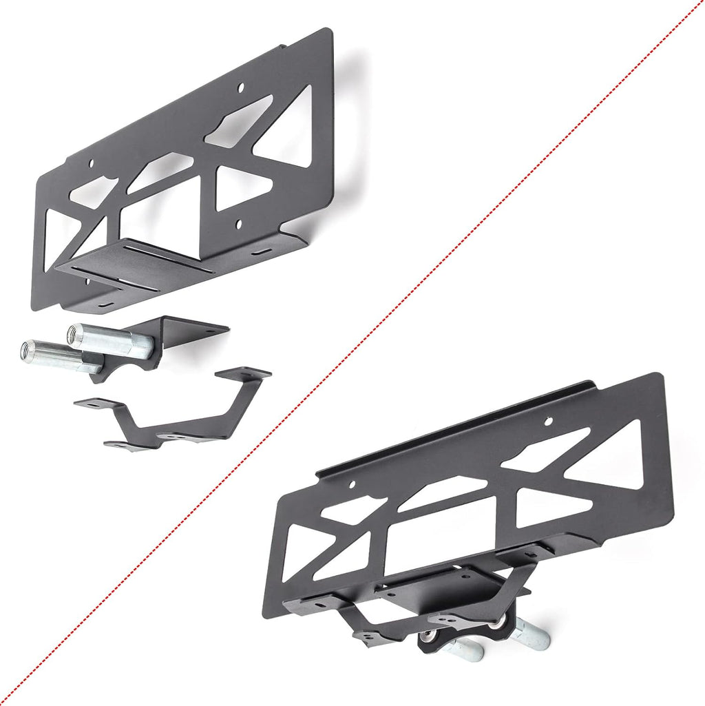 Rear Spare Tire Mount License Plate Relocation Bracket with 3rd Brake Light Mounting Bracket Kit for Jeep Wrangler JL 2018 2019 2020 2021 2022 Pack of 2 S7739