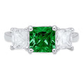 18K White Gold Three-Stone Ring SZ 7.75 S119366