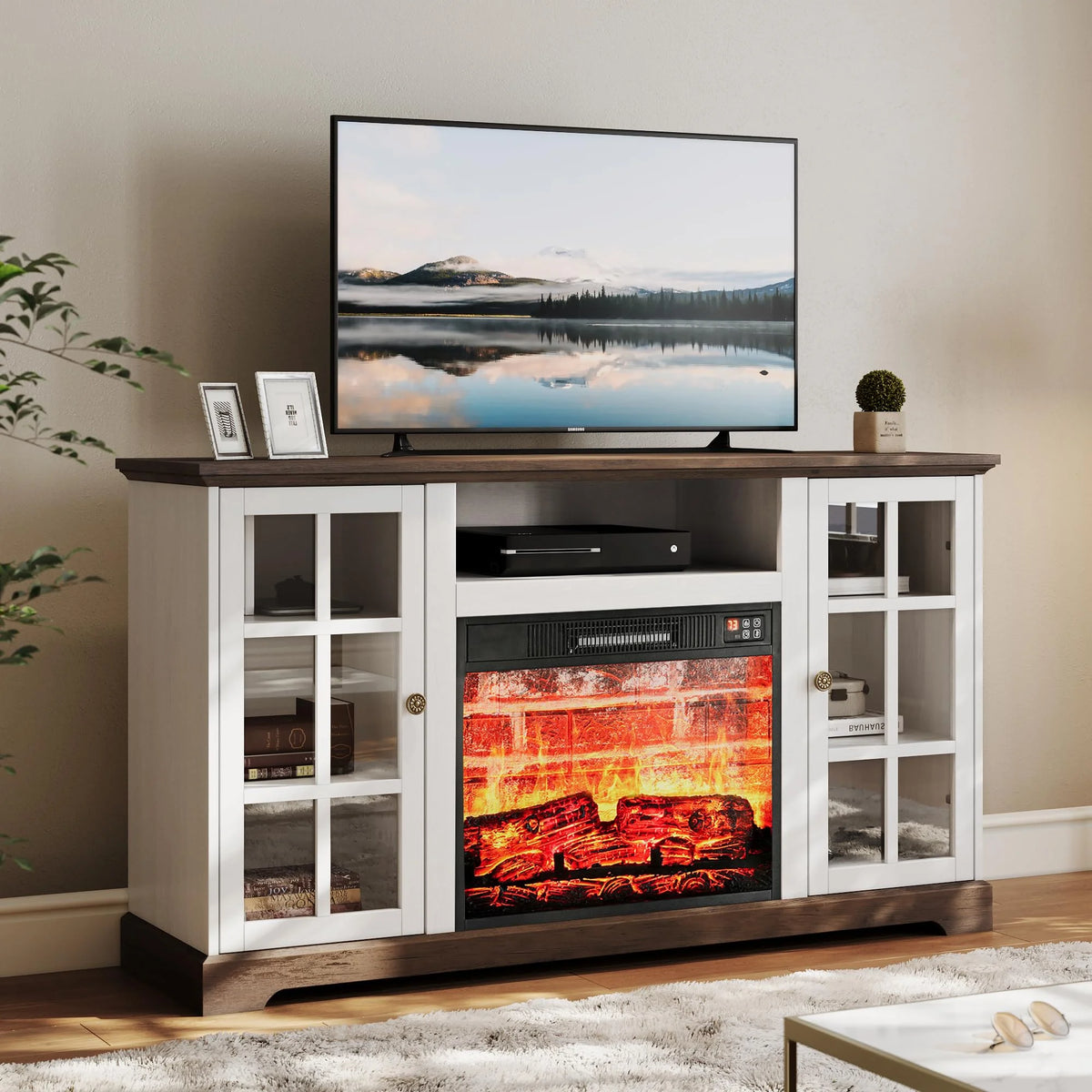 White Fireplace TV Stand Z26151