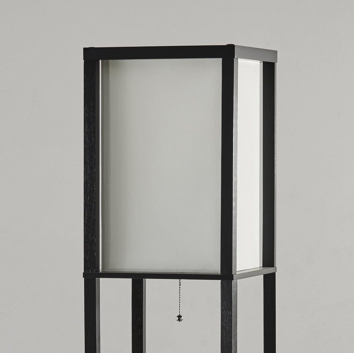 Three Drawer Shelf Lamp, 72 in, 150W Incandescent/ 150W CFL, Black PVC Veneer on MDF, 1 Floor Lamp S730574