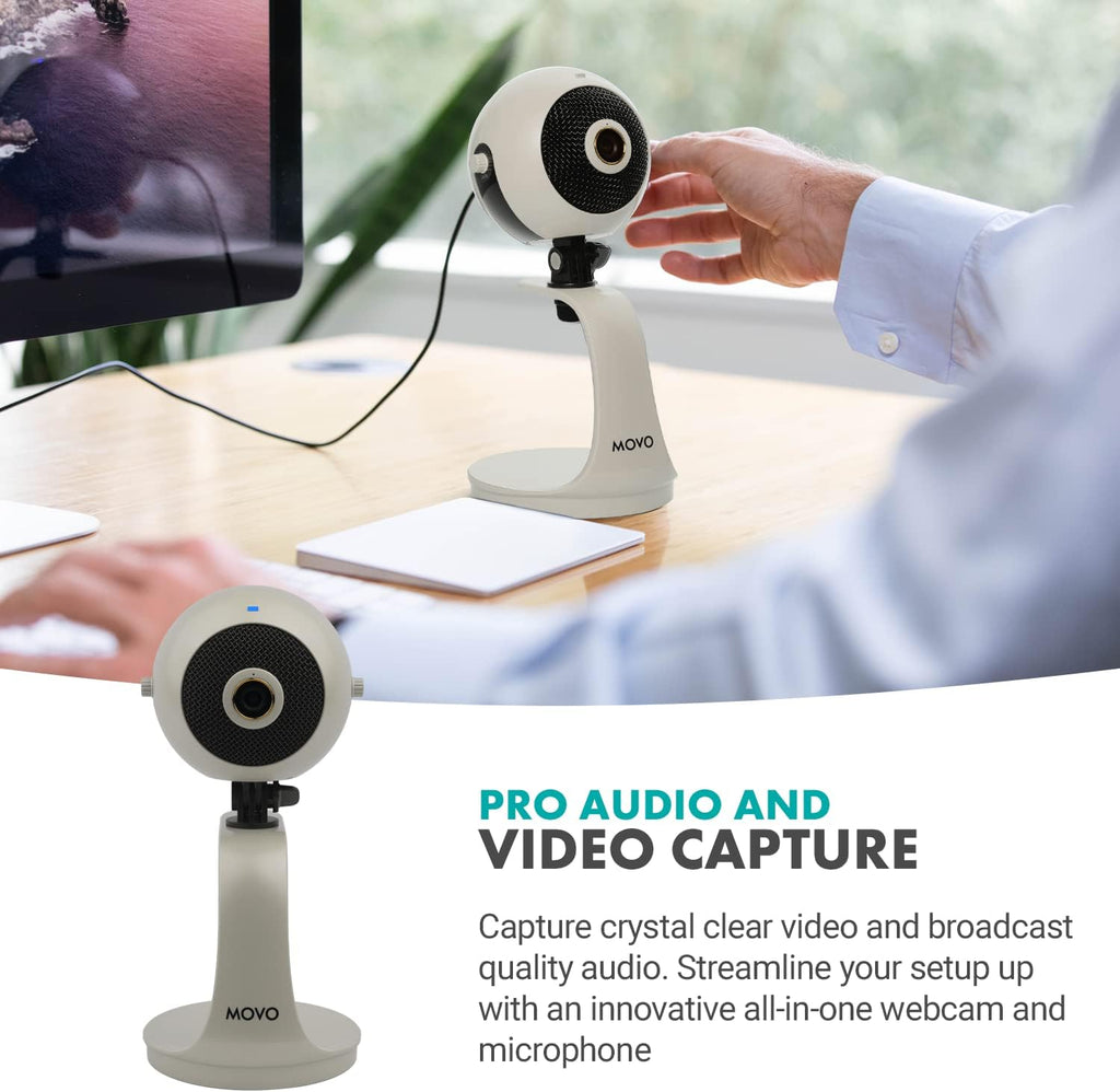 Pearl White 1080p HD Webcam and Condenser Microphone K297