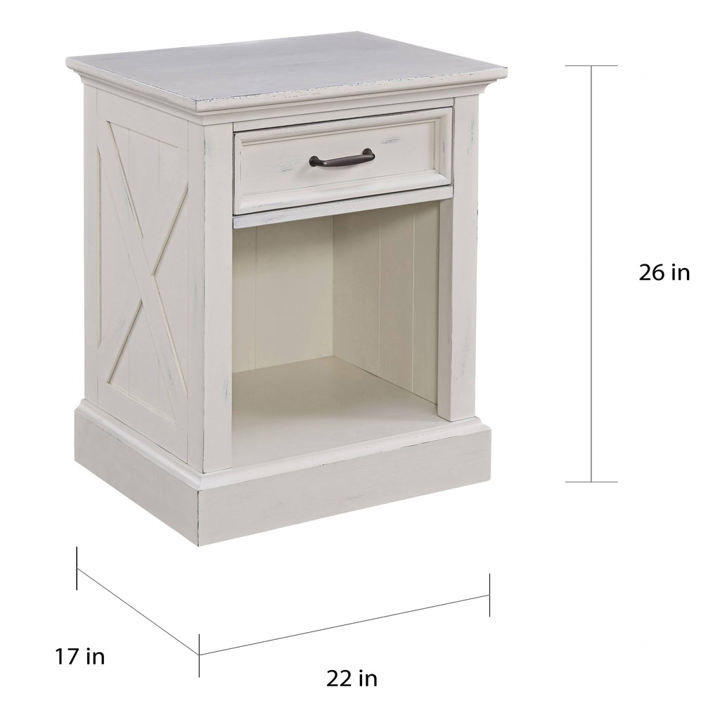 White Wood Nightstand J67505