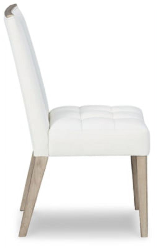 White & Beige Upholstered Side Chair, 2 Count C95509